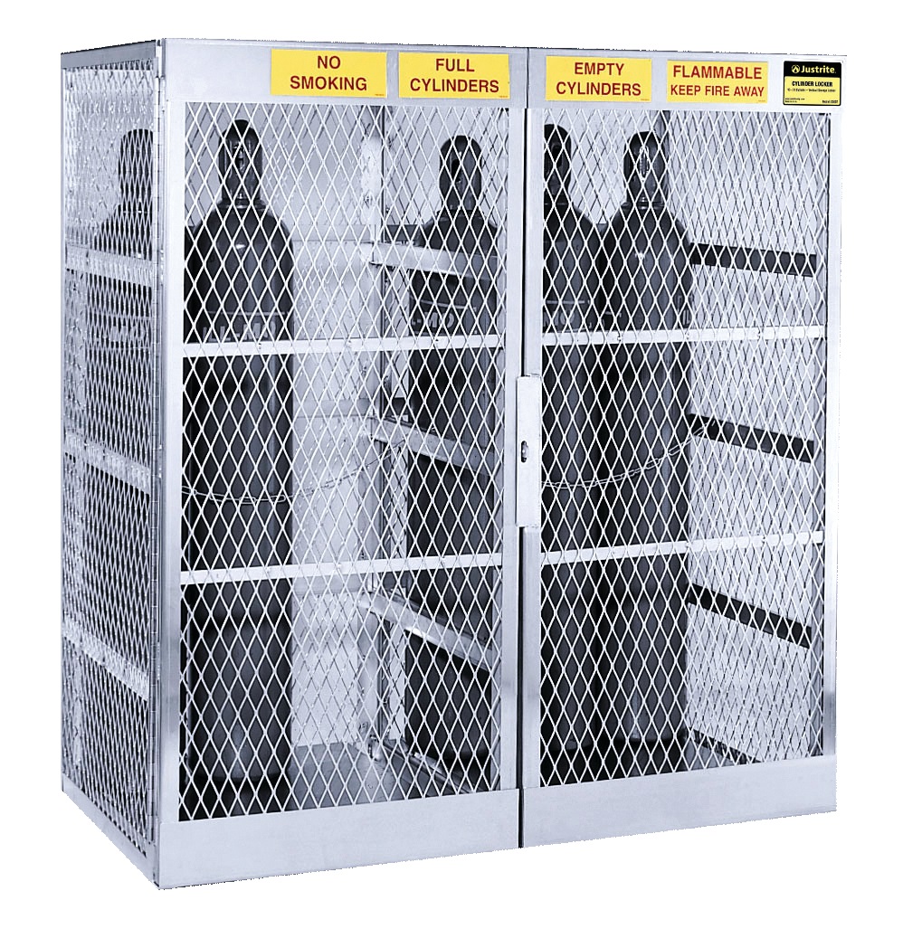 Justrite Aluminum Cylinder Lockers Compressed Gas - Safety Lockers